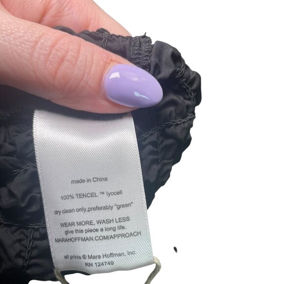 Mara Hoffman Aja Cropped Popcorn Top Black 2X NWT $315 - Picture 3 of 5